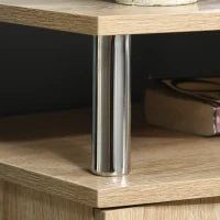 Mobile TV Moderno con 2 Ripiani, Fori Passacavi e 2 Armadietti in MDF 105x40x55cm - Quercia