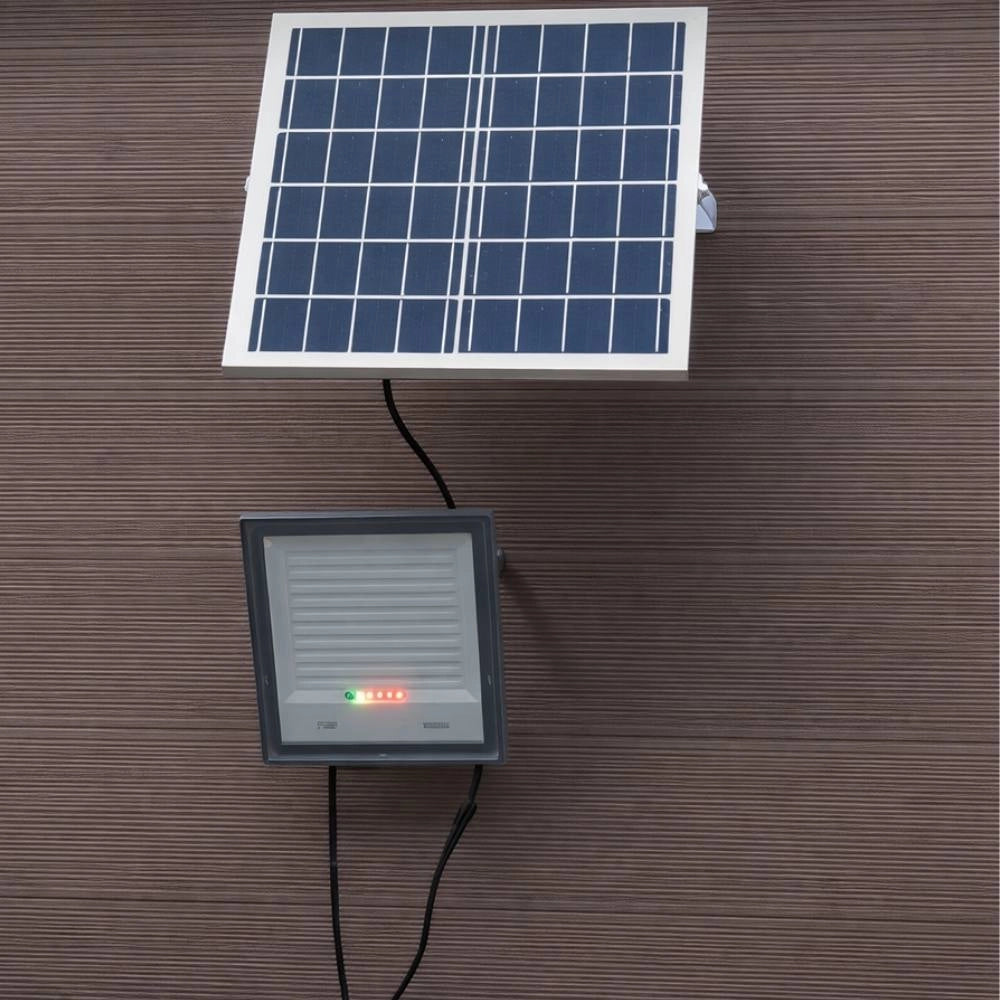 Proiettore led solare ecova con telecomando e luce bianca fredda 6500k *** potenza 100w, confezione 1