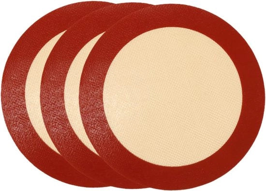 Set di 3 Tavole di Silicone per Pizza e Dolci - Antiscivolo, Resistente al Lavastoviglie, Forme Ronde per Cottura Salutare