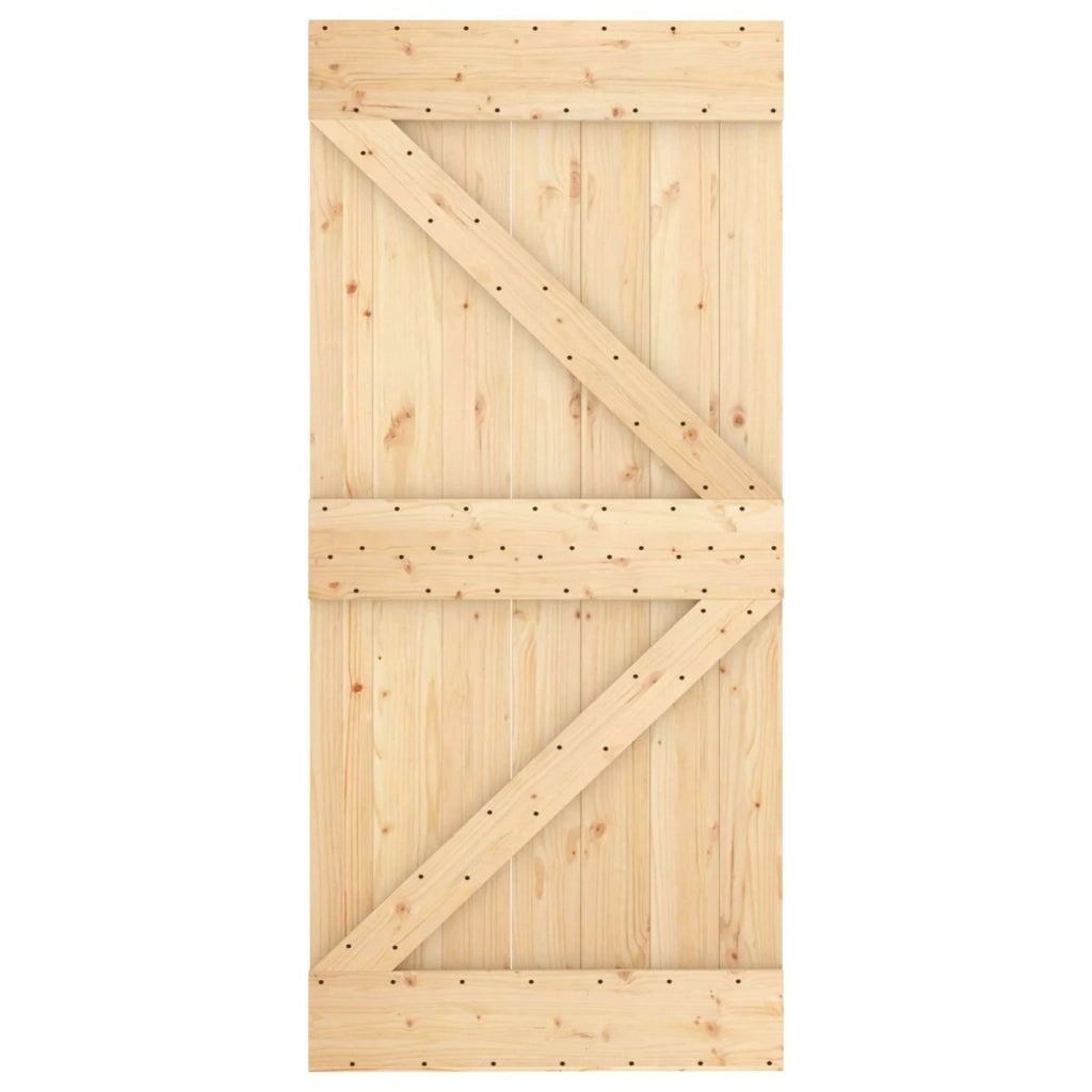 Porta scorrevole Naturale e Nero 95 x 210 cm 3445151