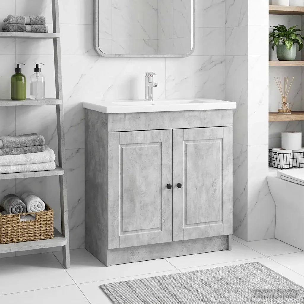 Mobiletto da bagno sotto il lavello Grigio Cemento