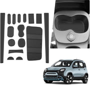 Materassini in gomma per freno Antislip compatibili con FIAT Panda Hybrid City Cross 2021-2024 (Soltanto per freno a mano), Materassini in gomma per auto, Antislip, Scatola di conservazione per Antislipmattone