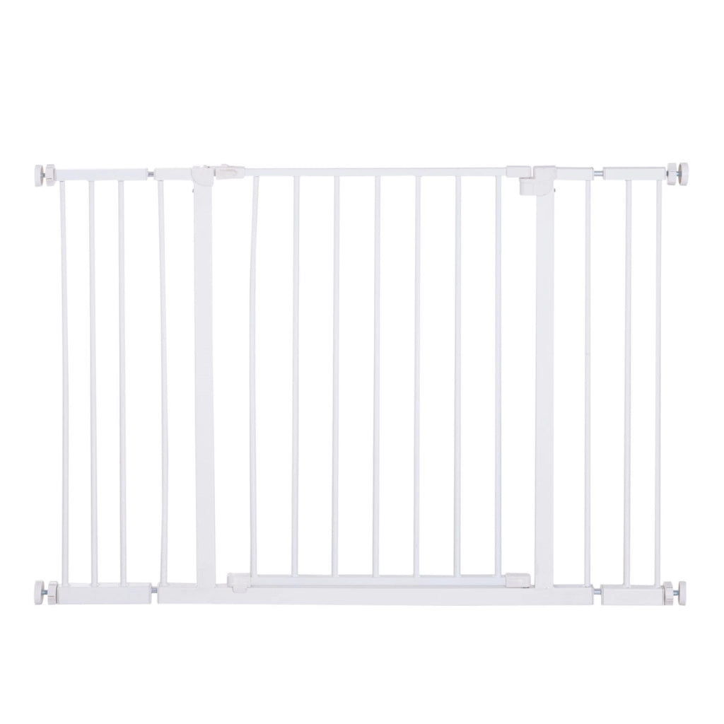 EasyComfort Cancellino per Cani di Sicurezza Estensibile da 76-107cm Montaggio a Pressione, Metallo e Plastica, Bianco