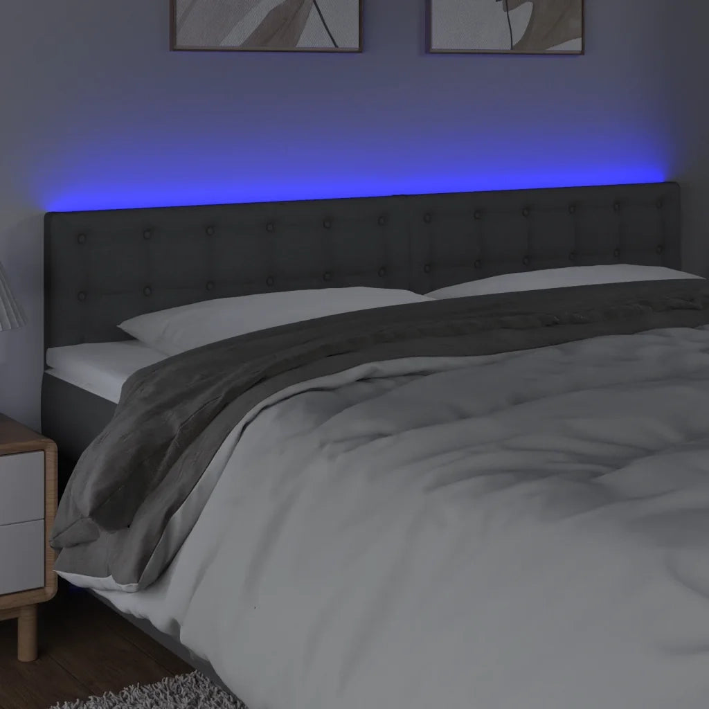 Testiera a LED Grigio Scuro 180x5x78/88 cm in Tessuto 3122061