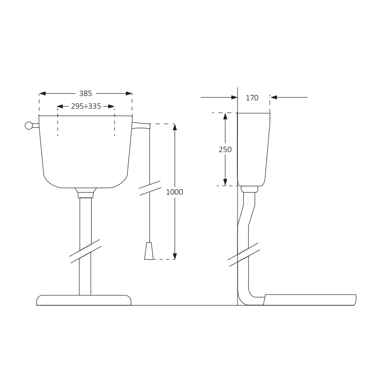 Cassetta wc alta completa senza coperchio superiore