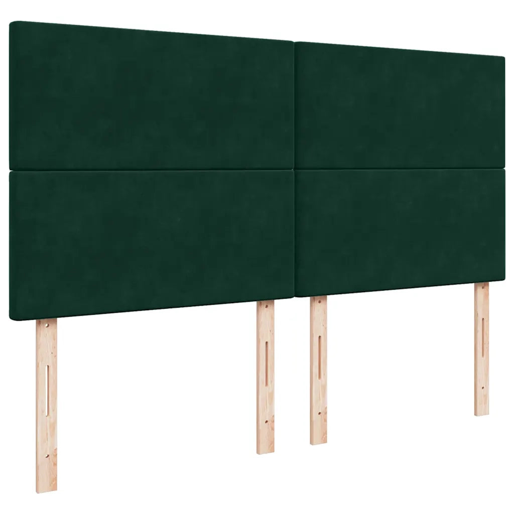 Giroletto a Molle con Materasso Verde Scuro 180x200 cm Velluto