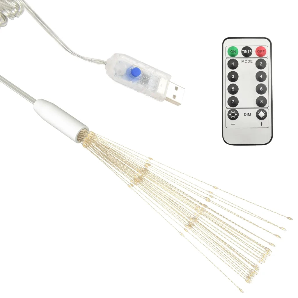 Luci di Natale Fuochi d'Artificio Bianco Caldo 20 cm 140 LED CFW4128923