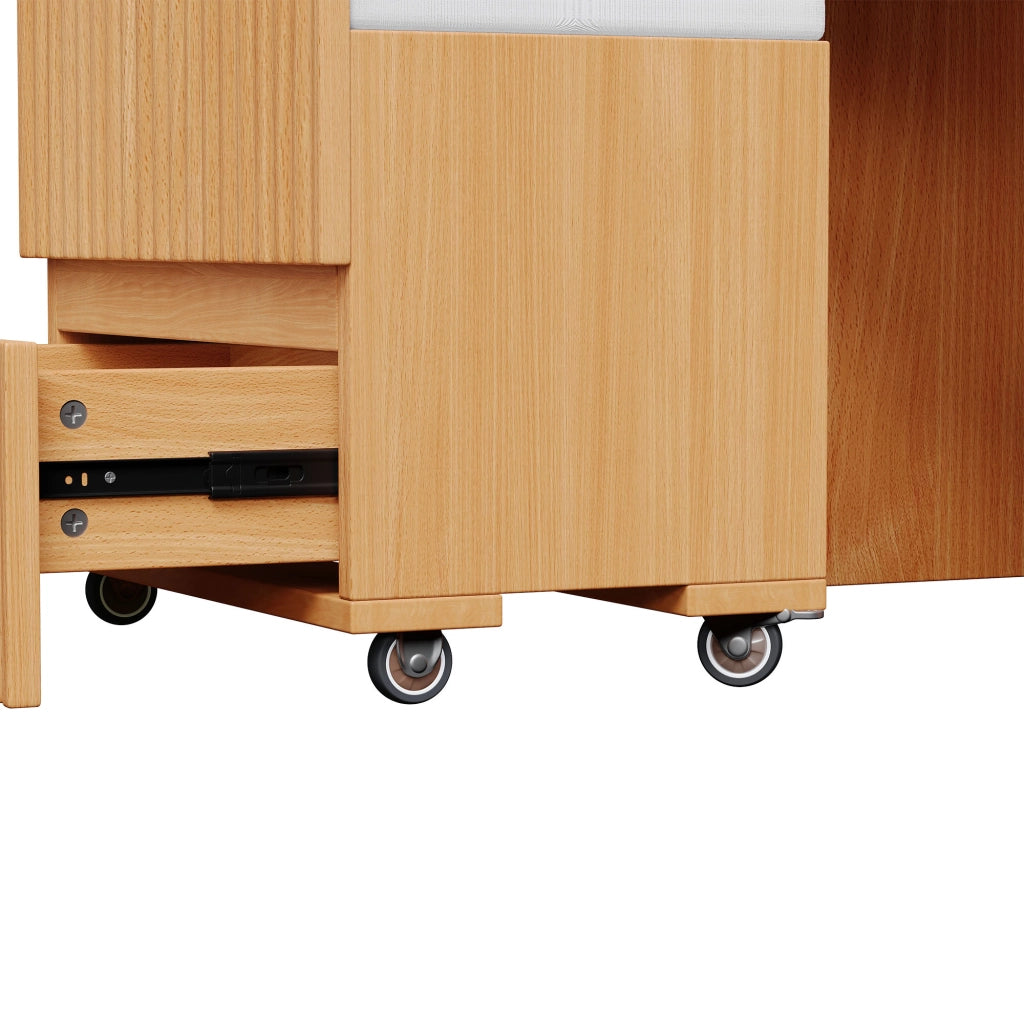 Toeletta con 3 cassetti; specchio LED e prese USB e Type C - per camera da letto