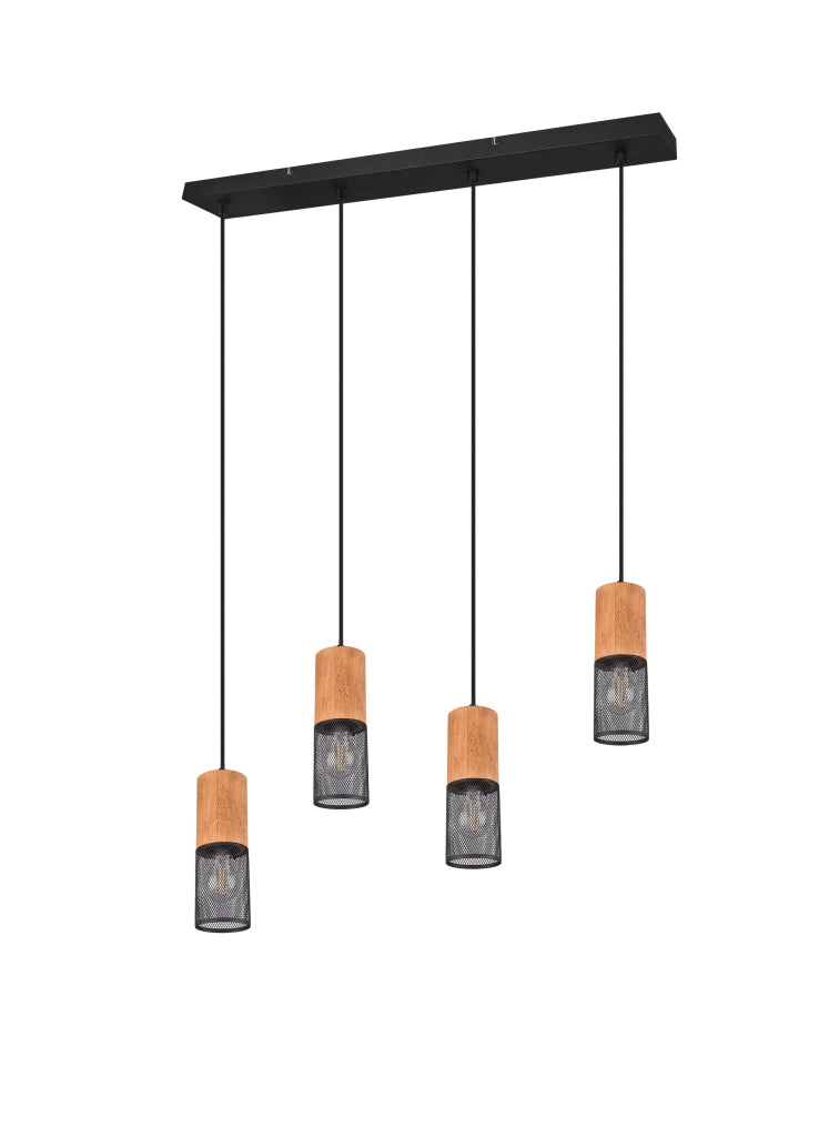 Lampada a Sospensione da Interno a LED in Metallo Nero Opaco