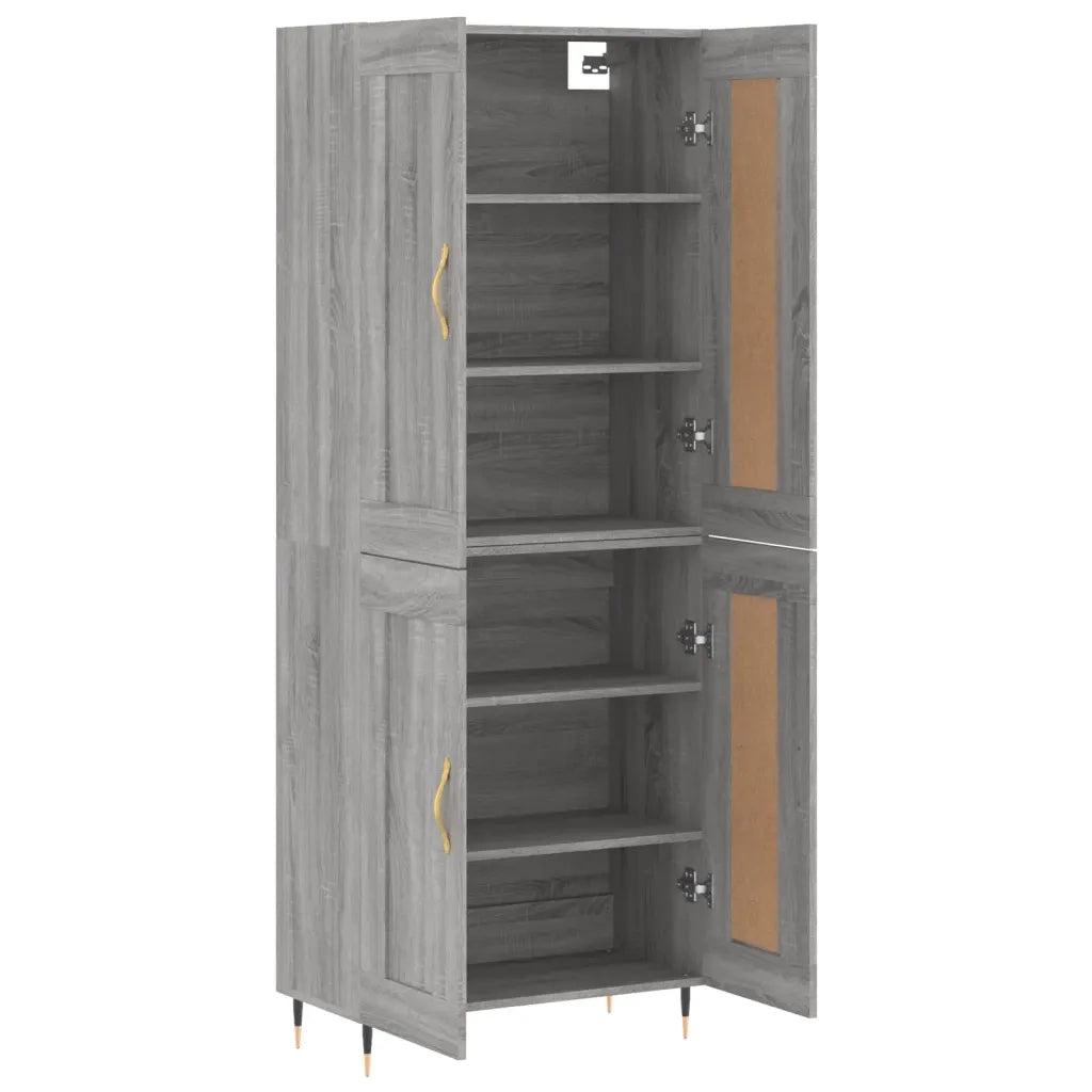 Credenza Grigio Sonoma 69,5x34x180 cm in Legno Multistrato 3199671