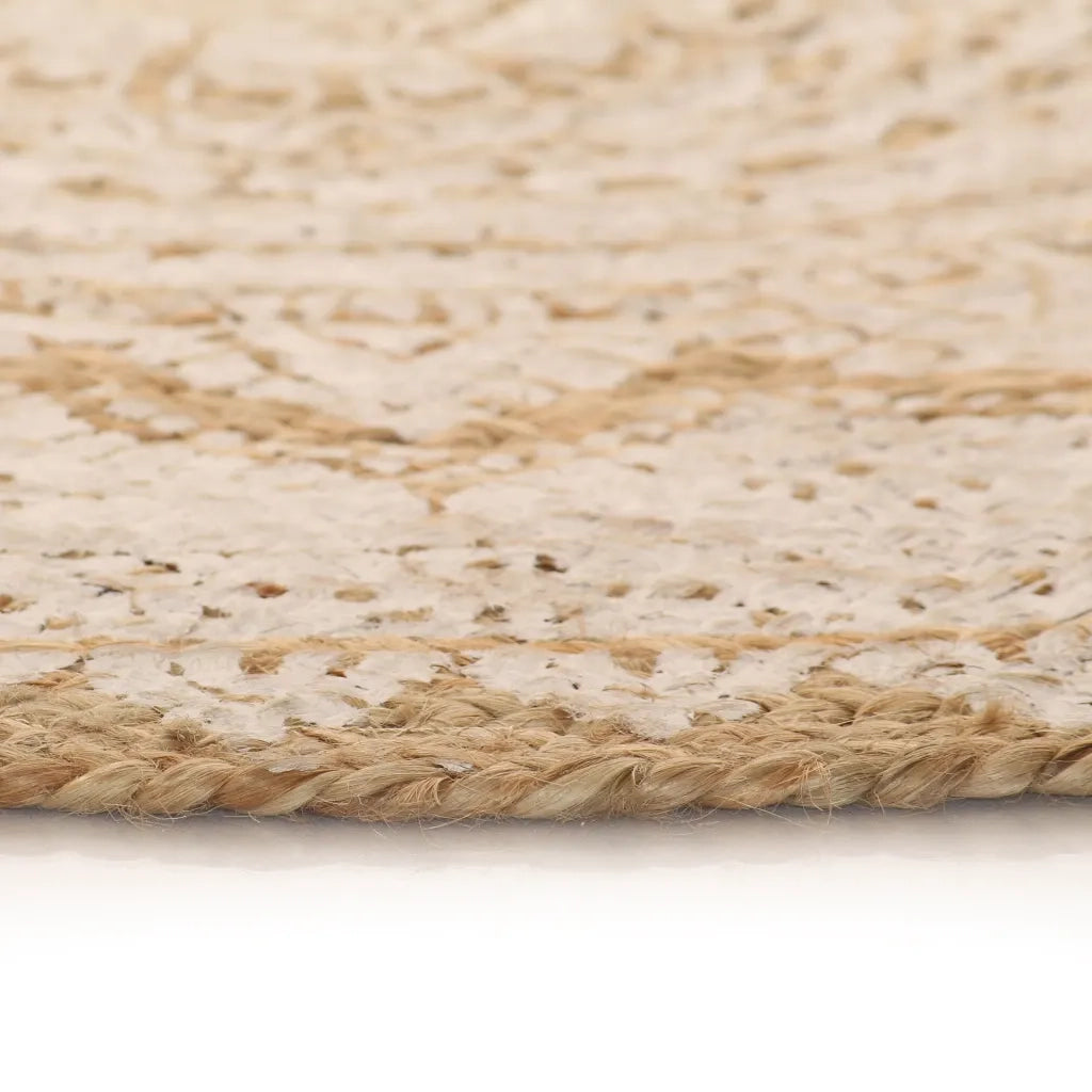 Tappeto del soggiorno | Tappeto in Juta Intrecciata con Stampa 90 cm Rotondo