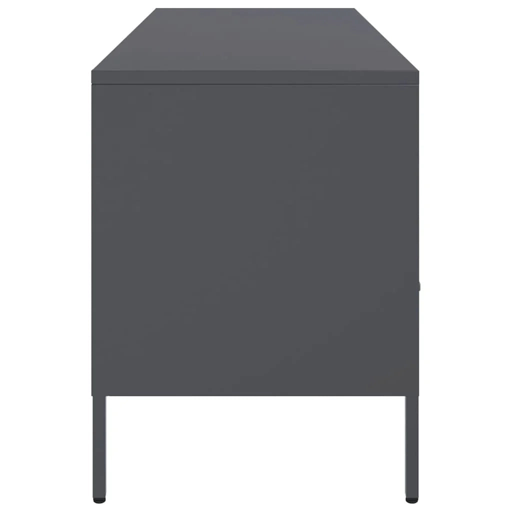 Mobile TV multimediale scaffale TV credenza mobile TV sala da pranzo soggiorno camera da letto antracite 100,5 x 39 x 50,5 cm acciaio antracite 02_0026381