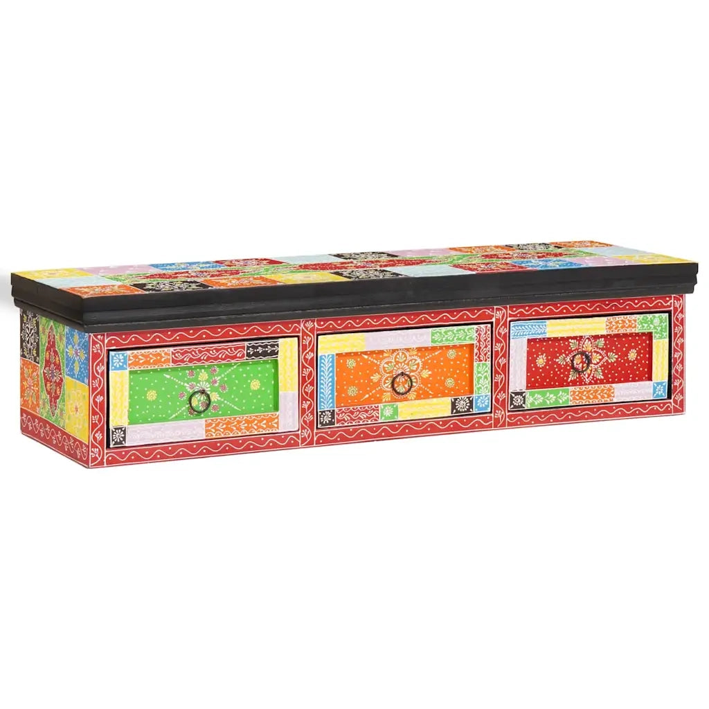 Mobile TV Multicolore 100 x 30 x 24 cm Legno massello di mango 4017578