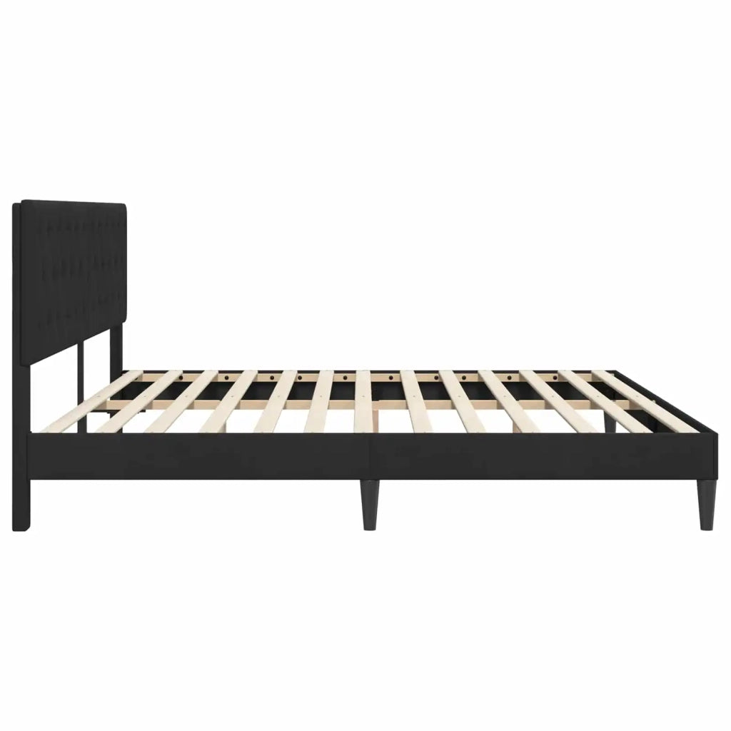 Struttura del letto con testiera-Giroletto Nero 200 x 200 cm Velluto 511377