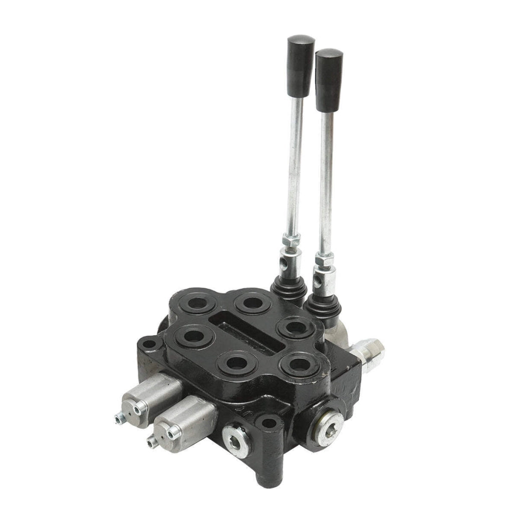 Distributore idraulico a 2 leve 150 Bar, portata 80 L/min M22x1,5mm