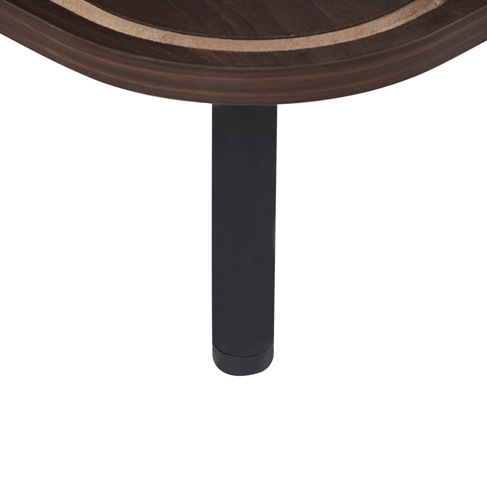Tavolino moderno finitura legno scuro 41 x 60 x 120 cm stile rustico con porte scorrevoli