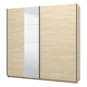 Armadio Camera da Letto Palestro, Guardaroba Grande Appendiabiti, 220x217.5h cm Marrone Rovere
