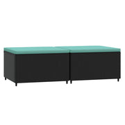 Poggiapiedi da Giardino con Cuscini in Polyrattan Nero CFW6118003