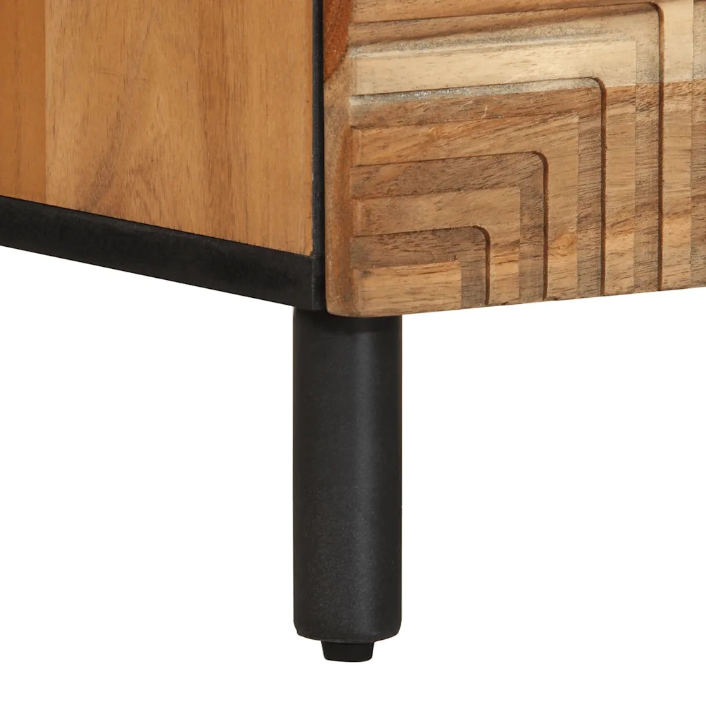 Comodini 2pz-Set di 2 Tavolino da notte 40x33x46 cm in Legno Massello di Acacia 216801