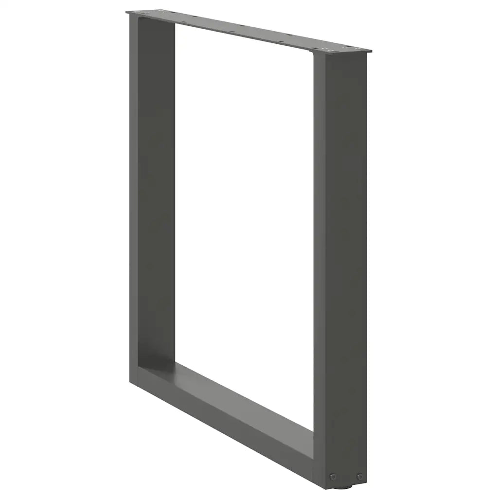 Gambe per tavolo da pranzo a forma di U 2 pz Antracite 80x(72-73) cm Acciaio
