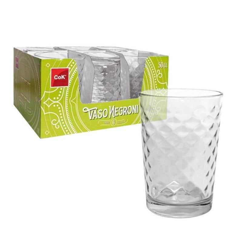 Set 6 Bicchieri da Tavola in Vetro Negroni 50 cl
