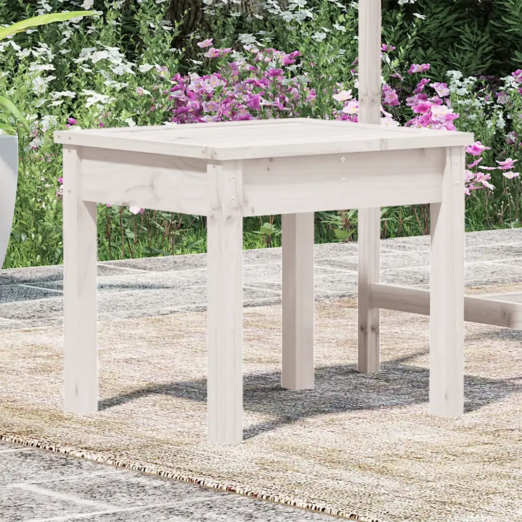Panchina da Giardino | Panca da Giardino Bianca 50x44x45 cm Legno Massello di Pino