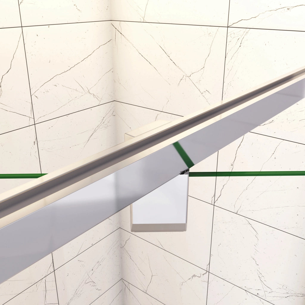 185 cm Box Doccia per Nicchia Porta Girevole Battente Vetro Temperato 5 mm Trasparente  Profili Cromati Lucidi Misura 76 cm