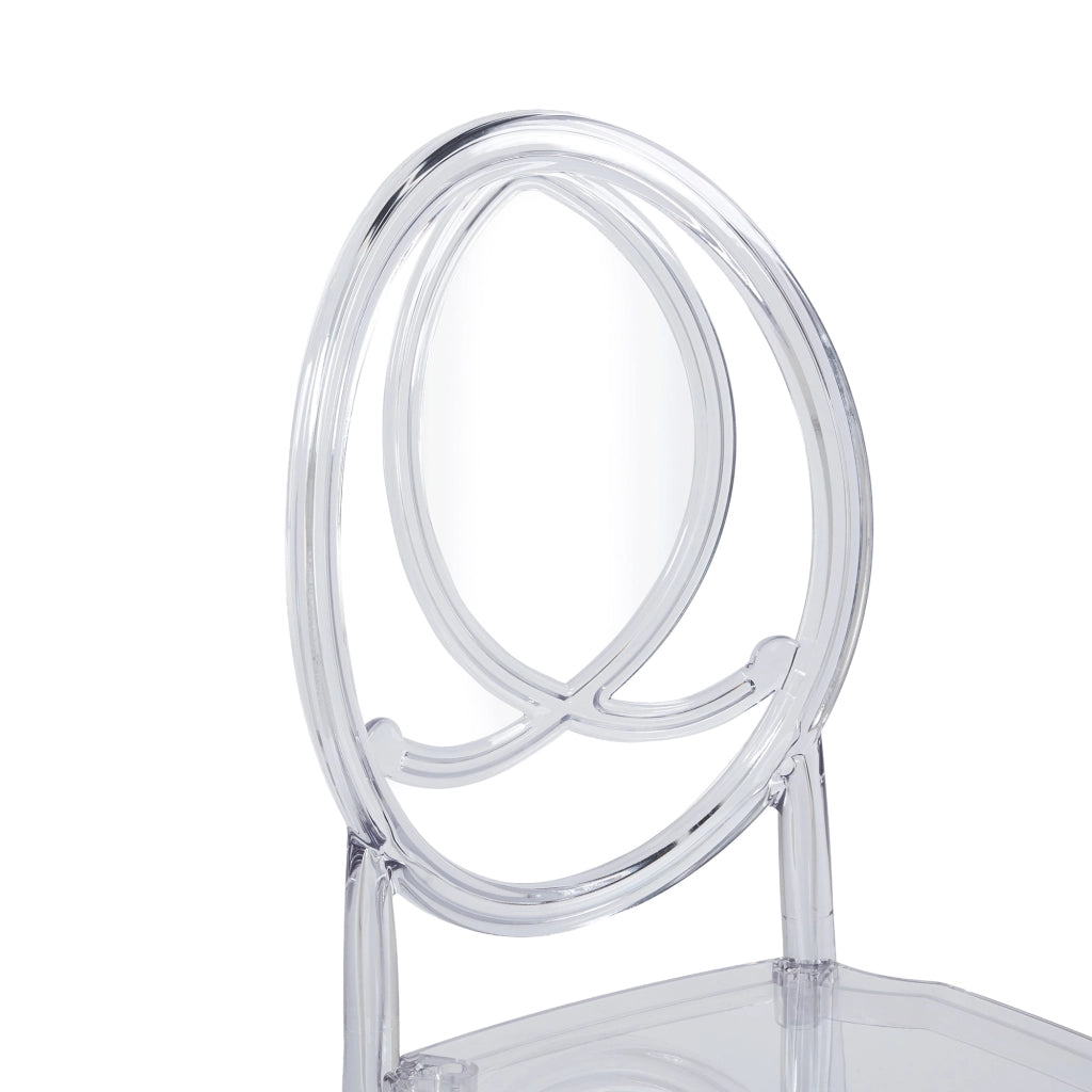 Sedia da sala da pranzo con design trasparente e seduta resistente, facile da montare, in ABS e policarbonato