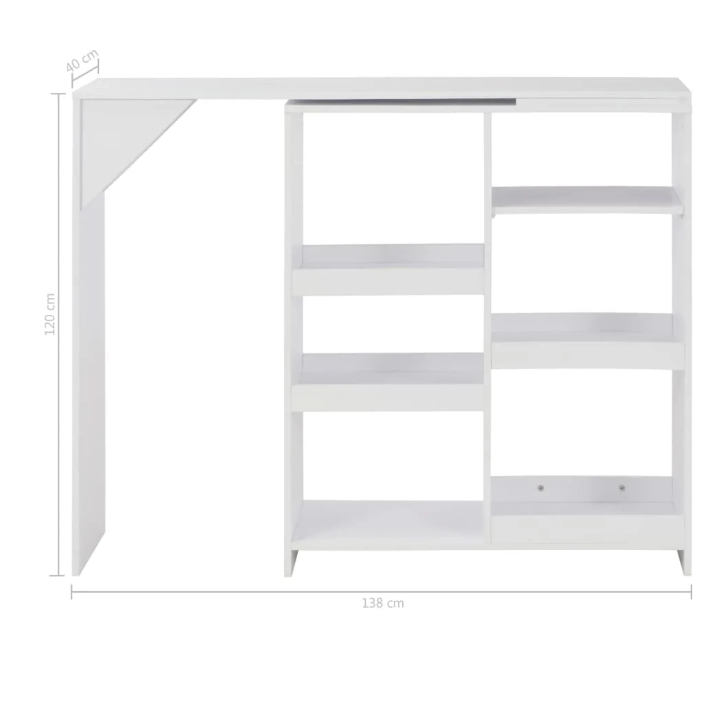Tavolo alto da bar/bistrot con ripiano rimovibile bianco 120 cm 0902045