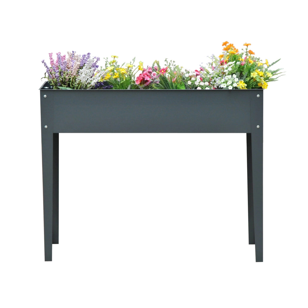 Vaso da Fiori con Piedi ¨C zephmum ¨C Grigio, Metallo, 100x30x80 cm