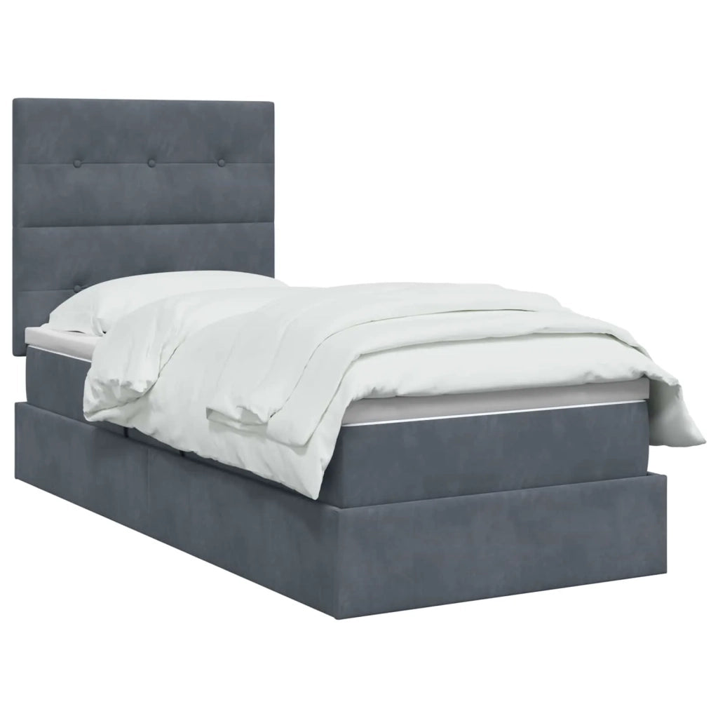 Letto con contenitore e materasso Grigio Scuro 90 x 200 cm 3459664