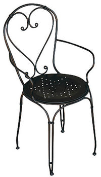 Sedia da Giardino con Braccioli in Ferro Vorghini Stresa Nera