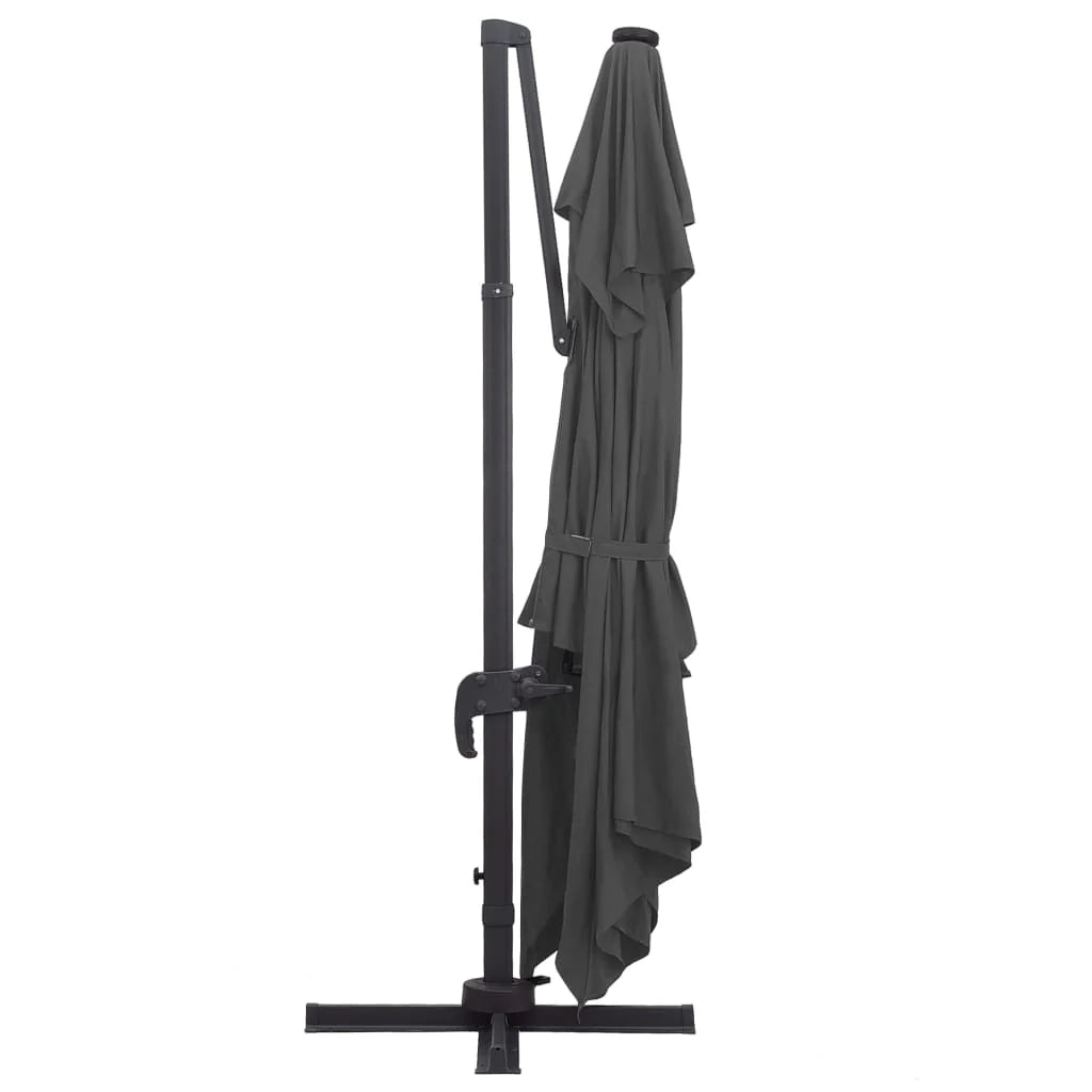 Ombrellone a braccio e luci LED alluminio 400 x 300 cm antracite 02_0008546