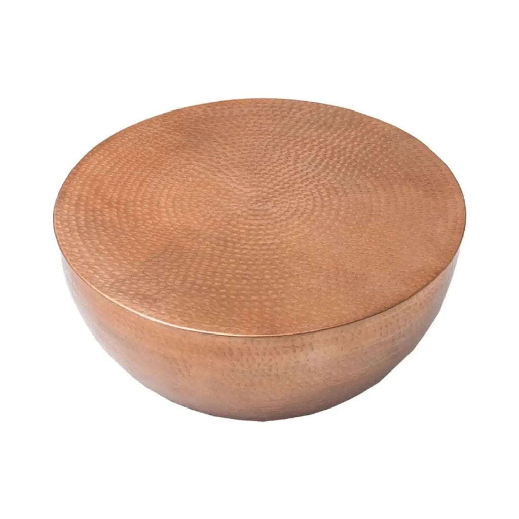 Tavolino basso TRIANE 60 cm in alluminio bronzo martellato – Tavolino basso rotondo design