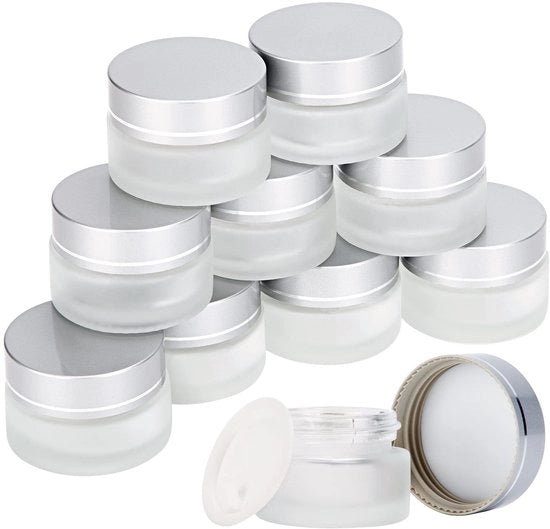 Pompa Crema 20 ml - Boccia di Vetro - Contenitori Cosmetici - Boccia Vuota - Chiusura a Viti - Ideale per Viaggi - Alta Qualità - Contenitori Cosmetici in Vetro