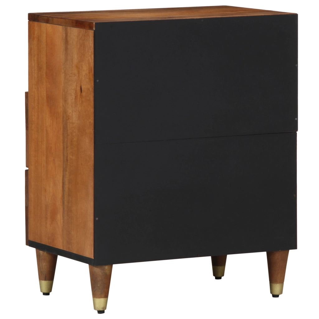 Comodino 50x33x60 cm in Legno Massello di Mango