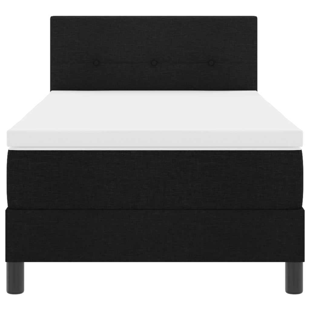 Letto a Molle con Materasso Nero 100x200 cm Tessuto
