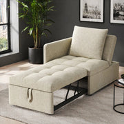 Divano letto 3 in 1 convertibile con schienale reclinabile a 5 posizioni; 177x68x65 cm; beige