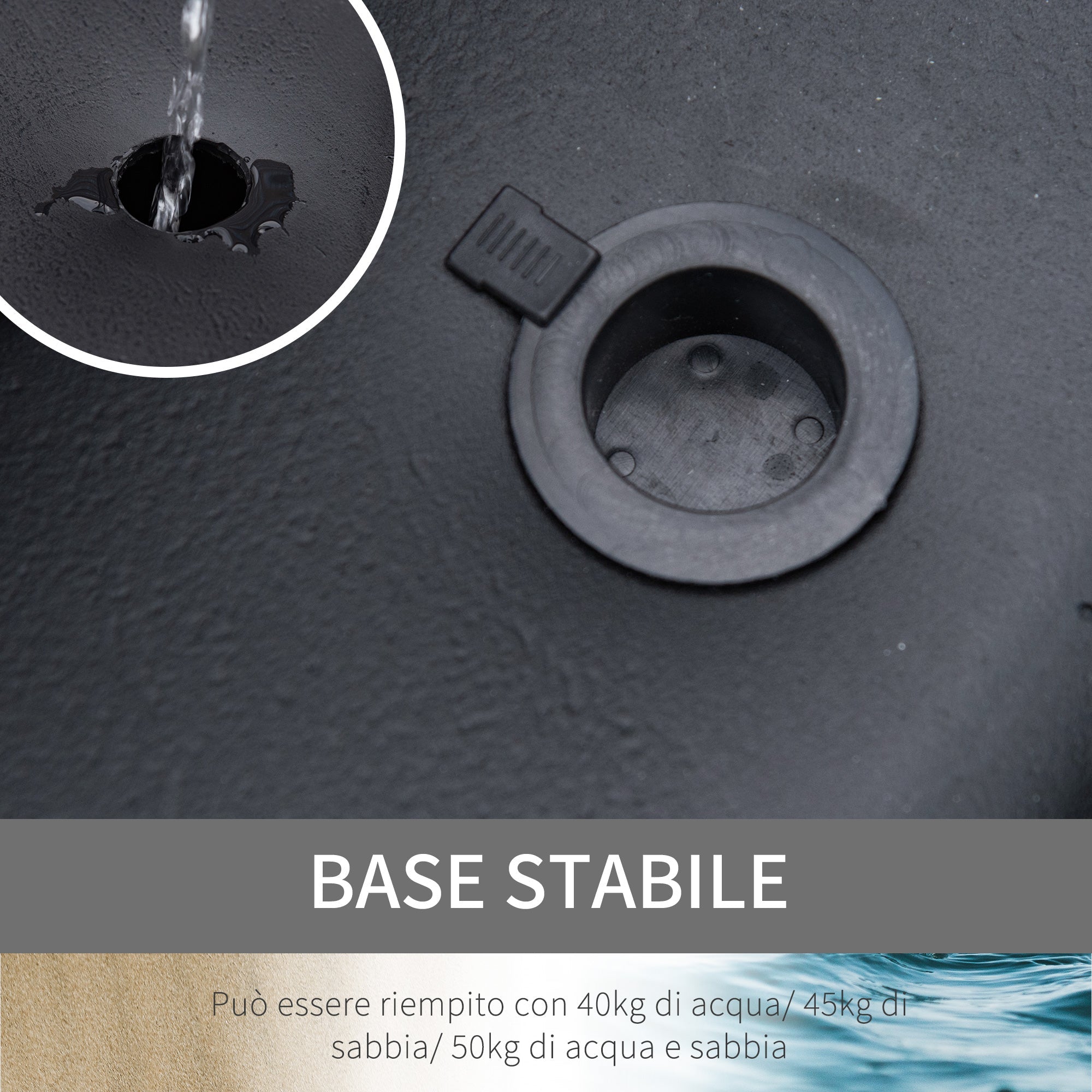 Canestro Basket da Esterno Altezza Regolabile 210-260 cm Ruote Integrate Bianco