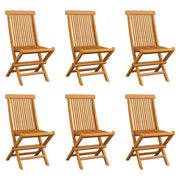Sedie da Giardino Pieghevoli 6 pz in Legno Massello di Teak