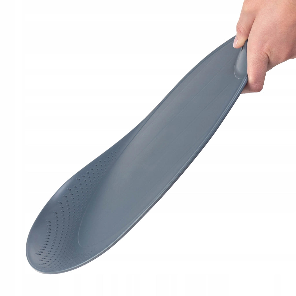 Tagliere da cucina in plastica KADAX con scolapiatti e manico, grigio, 38x25 cm