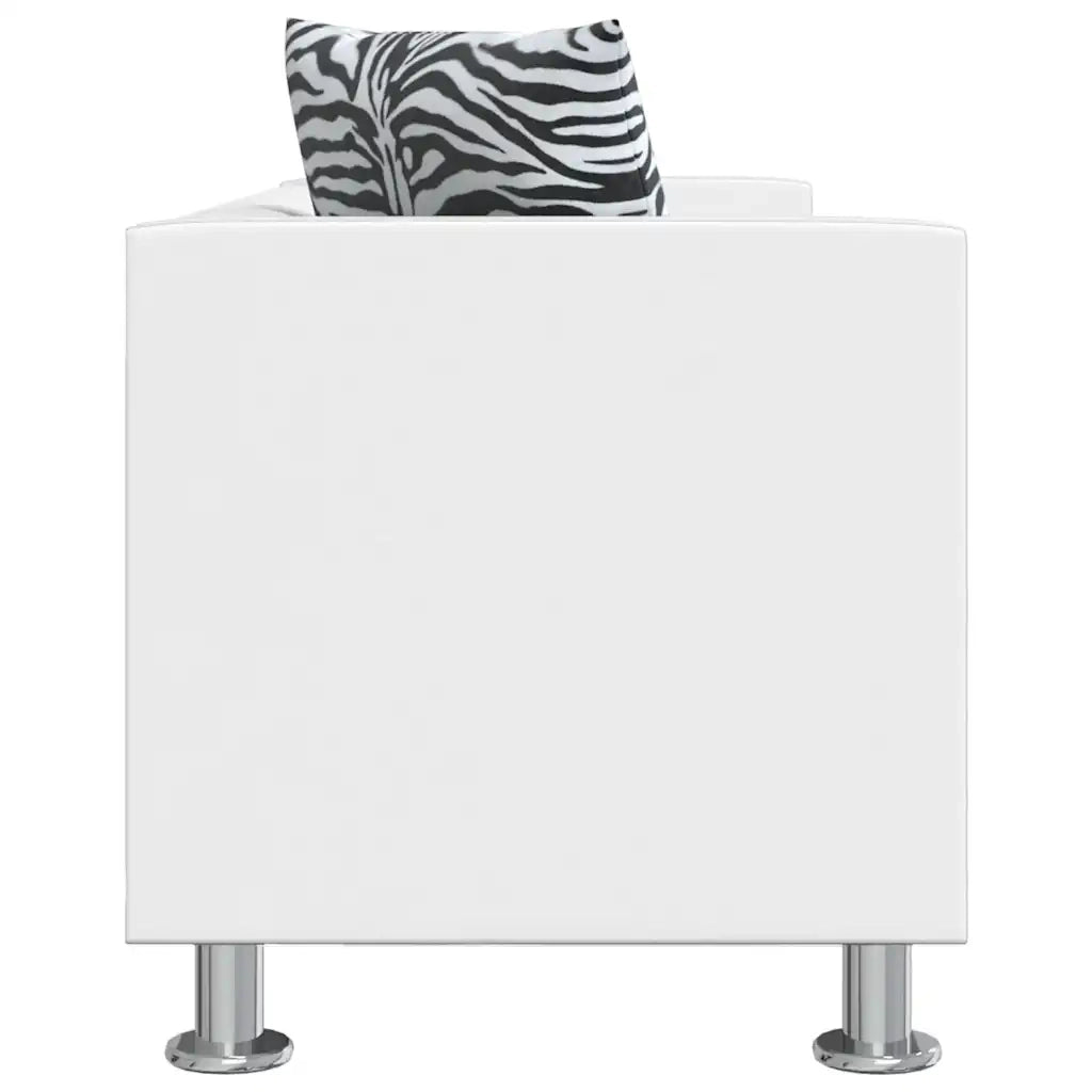 Set Divani a 2 e a 3 Posti in Similpelle Bianco  cod mxl 7702