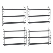 Set di 4 mensole da parete in acciaio 50 x 60 x 15 cm grigio scuro 03_0009876
