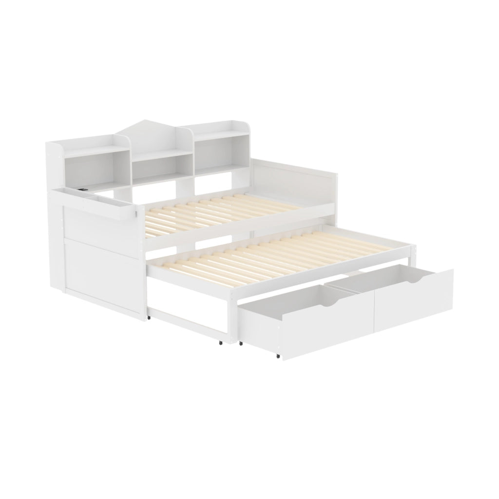 letto in legno bianco 90 x 200 cm