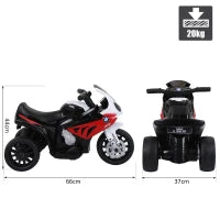 Moto Elettrica per Bambini Max. 20kg con Licenza BMW, Macchina Elettrica con 3 Ruote, Batteria Ricaricabile 6V, Bianco Rosso, 66x37x44cm