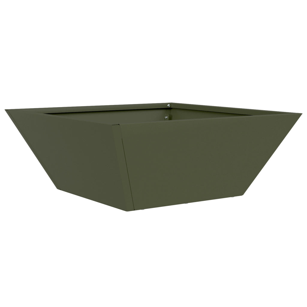 Fioriera in Metallo Verde Oliva Metallo 40 x 40 x 15 cm