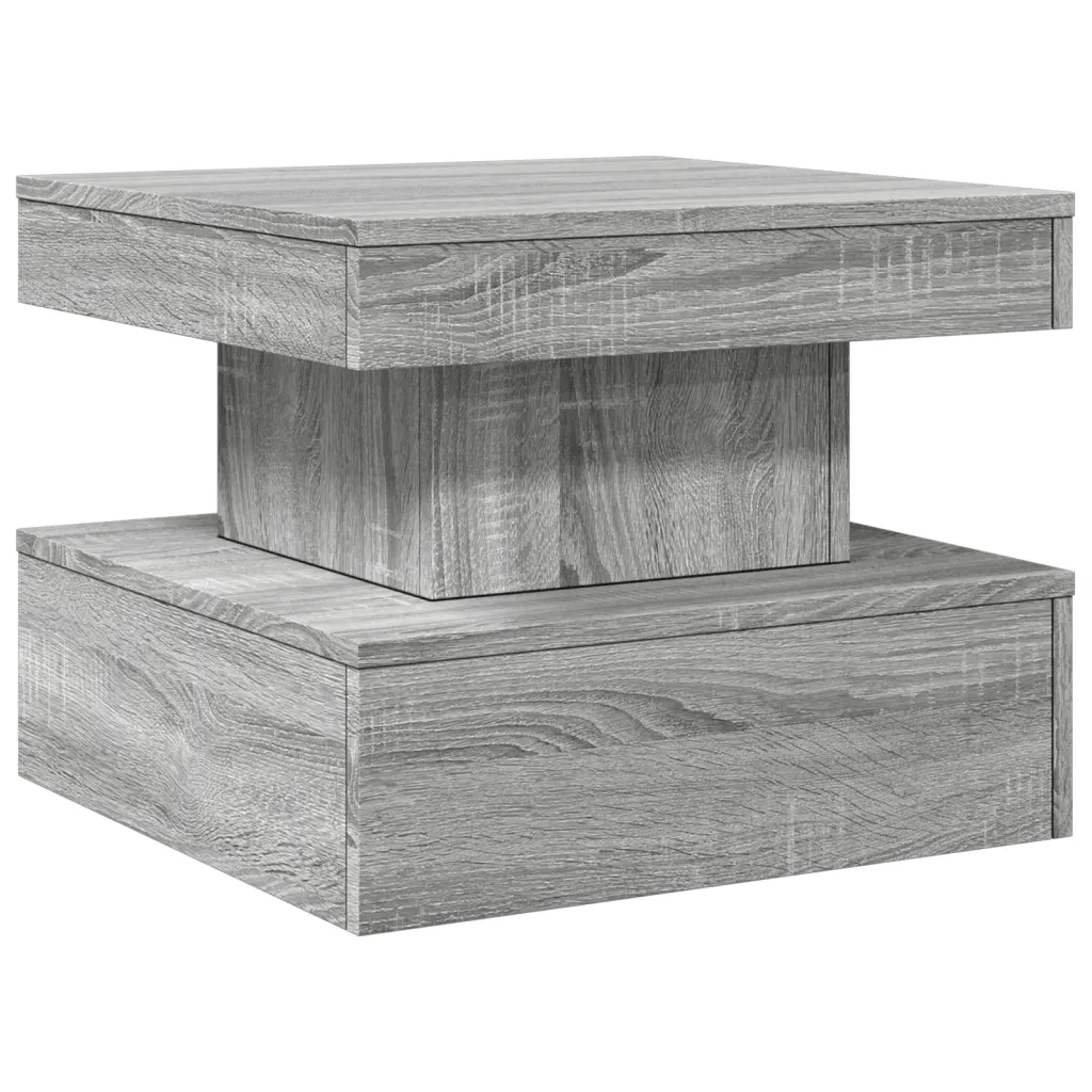 Tavolino da salotto | Tavolino da caff¨¨ | Tavolino da Soggiorno con Luci LED Grigio Sonoma 50x50x40 cm