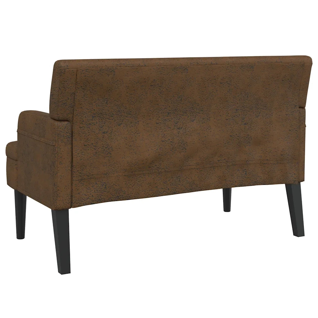Panca con Schienale Marrone 112x65,5x75 cm in Scamosciato CFW6759104