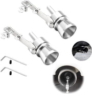 Sistema di Scarico Turbo Silenziante - Materiale: Alluminio - Demodulatore di Rumore - Flauto di Scarico Turbo Universale - 2 Pezzi - Dimensione S