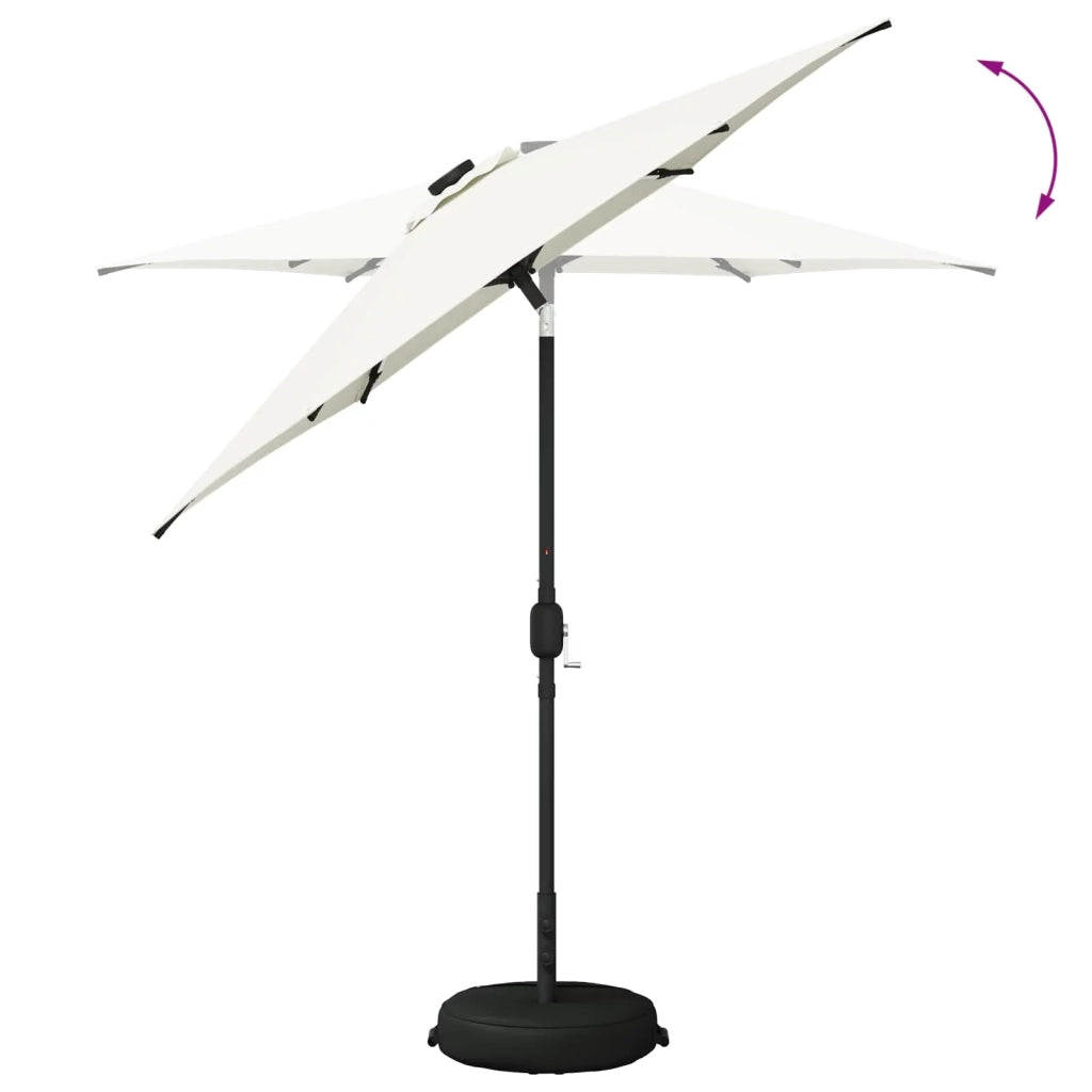 Ombrellone da giardino-Parasol da giardino con luci LED e base 230 x 230 cm Poliestere 857790